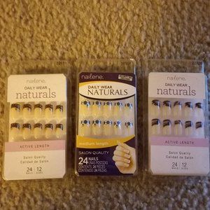 Nailene Daily Wear Naturals 3 packs 1x Medium Length & 2x Active Length New